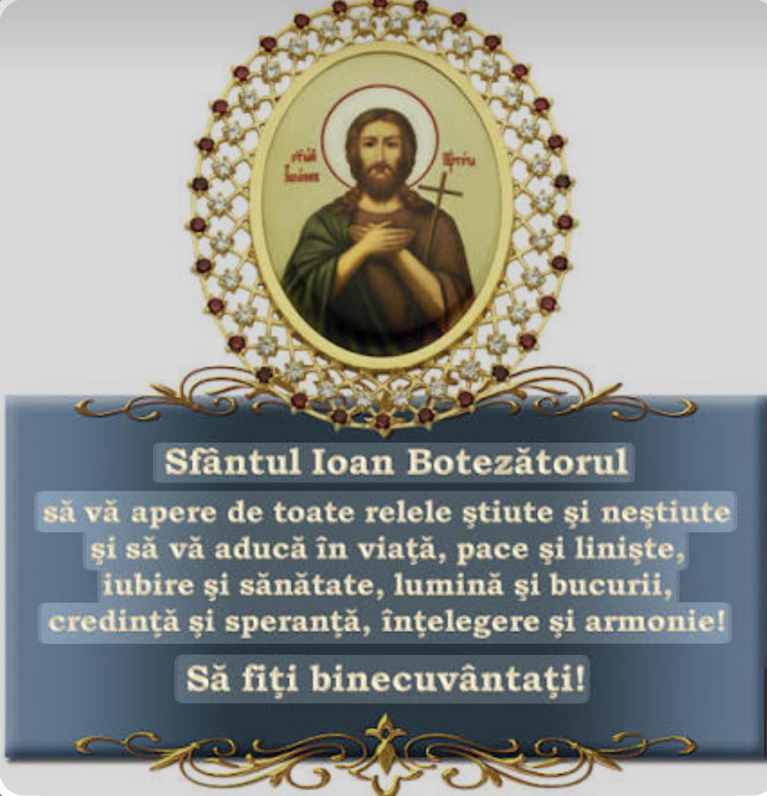 Cu prilejul sărbătorii Sfântului Ioan Botezătorul!